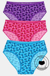 Rosaline Pure Cotton Full Coverage Slim Elastic Panty (Pack of 3)- Abstract Leaf Print — thumbnail 1